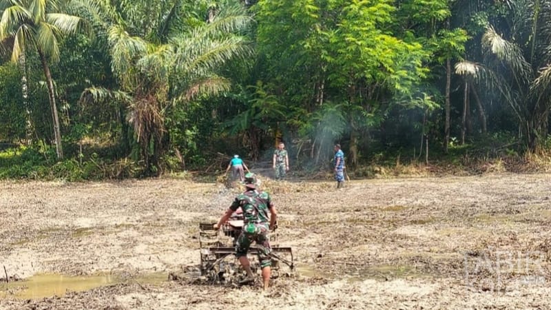 Perkuat Ketahanan Pangan, Satgas TMMD Kotabaru Buka Lahan 12 Hektare di Talusi