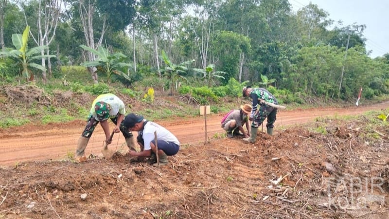 Peduli Lingkungan, Satgas TMMD Kodim 1004/Kotabaru Gelar Aksi Penghijauan di Talusi