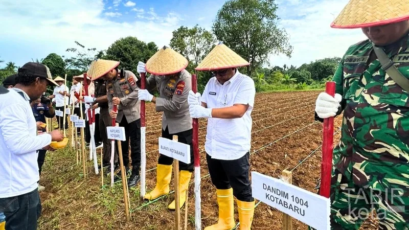 Dukung Ketahanan Pangan Nasional, Polres Kotabaru Gelar Penanaman Jagung Serentak Kuartal III