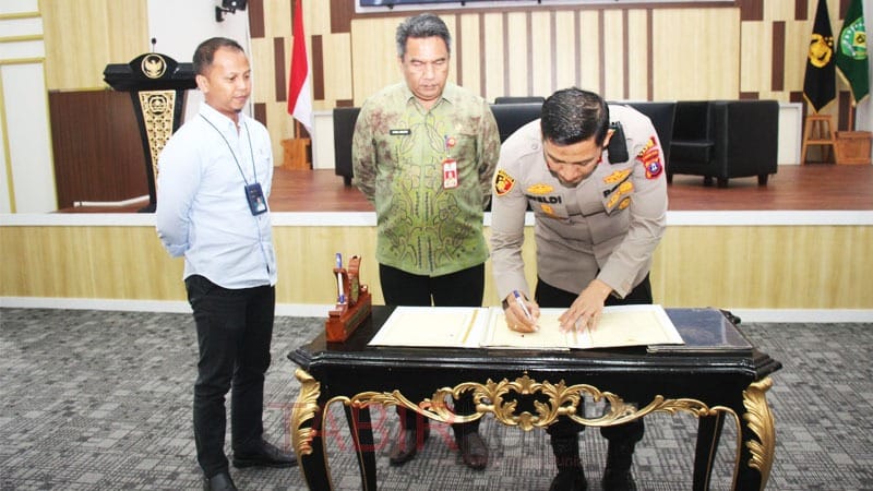 Komitmen Dukung Ketahanan Pangan Nasional, Pemkab Tapin MoU dengan Polres dan Bulog