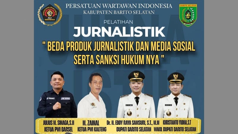Beri Pemahaman tentang Produk Jurnalistik dan Medsos, PWI Barsel Gelar Pelatihan Jurnalistik Kehumasan