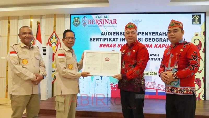 Terima Sertifikat IG Beras Siam Arjuna, Wabup Kapuas Harap Tingkatkan Nilai Jual Produk Pertanian