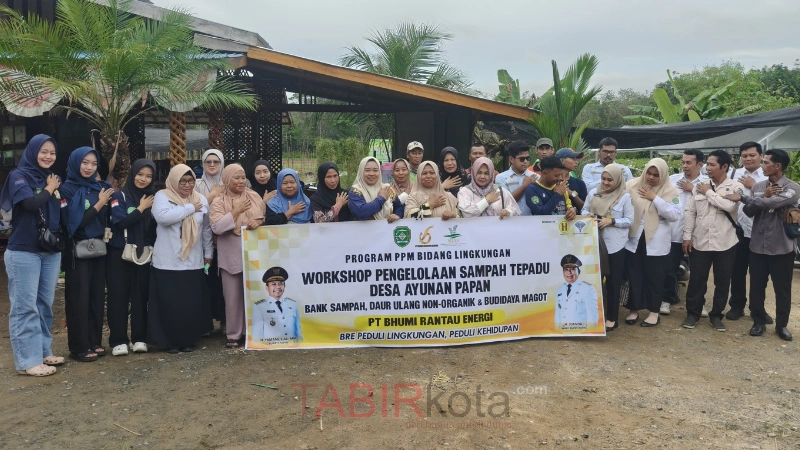 DLH Tapin dan PT BRE Gelar Workshop Pengelolaan Sampah Terpadu di Desa Ayunan Papan