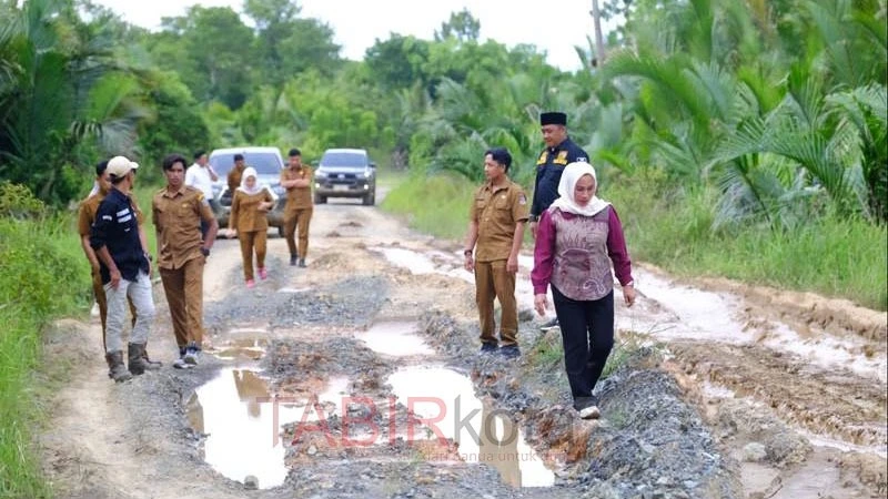 Respons Jalan Rusak yang Viral di Medsos, Ketua DPRD Kotabaru Tinjau Langsung ke Lokasi